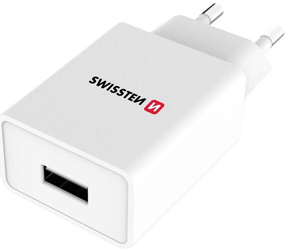 Swissten SÍŤOVÝ ADAPTÉR SMART IC 1x USB 1A POWER + DATOVÝ KABEL USB / LIGHTNING 1,2 M BÍLÝ