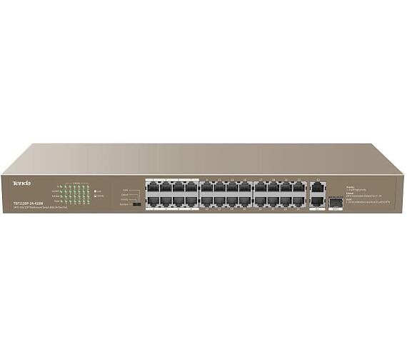 Tenda TEF1126P-24-410W PoE AF / AT switch - 24x PoE 100 Mb/s + 2x Uplink 1Gb/s RJ45/SFP + DOPRAVA ZDARMA
