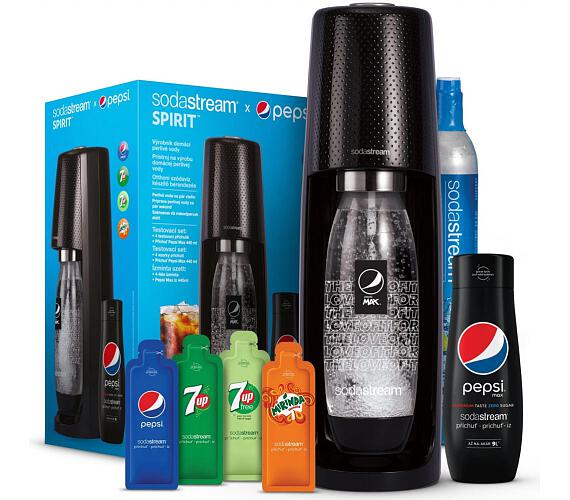 SodaStream Spirit Black Pepsi MegaPack + sirup Pepsi Max 440 ml + DOPRAVA ZDARMA