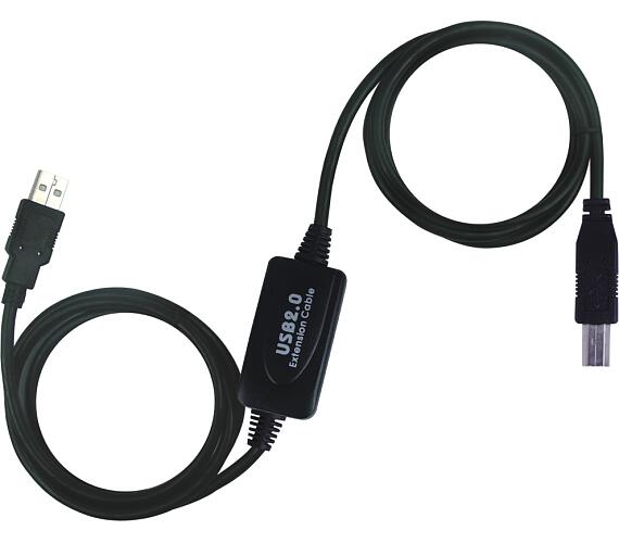 Kabel USB 2.0 repeater a propojovací kabel A/M-B/M 10m