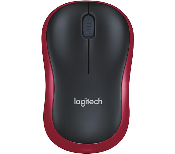 Logitech myš M185/ Bezdrátová/ Optická/ 1000dpi/ USB přijímač/ červená (910-002240)