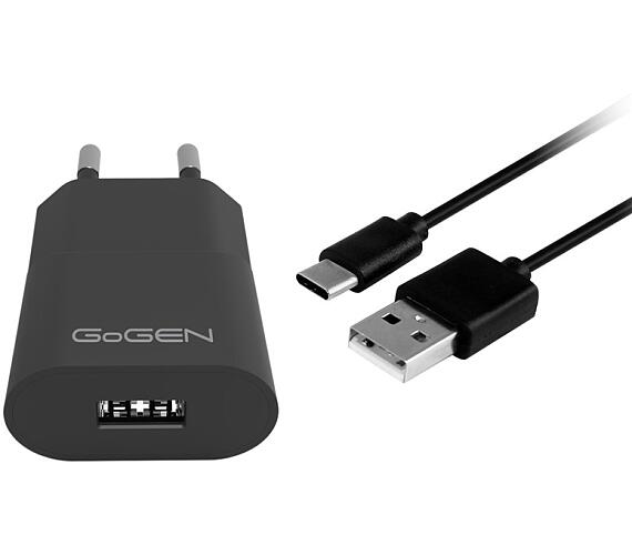 GoGEN ACH 103 CC,1x USB 1A (5W) + USB-C kabel 1m - černá