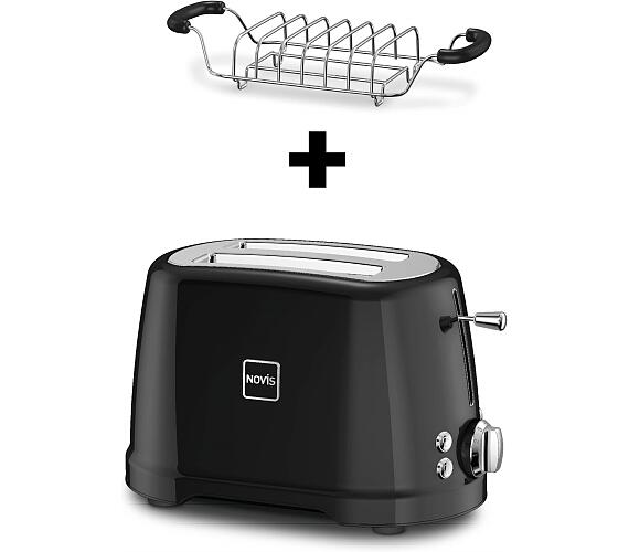 Novis Toaster T2 (černý) + mřížka na rozpékání ZDARMA