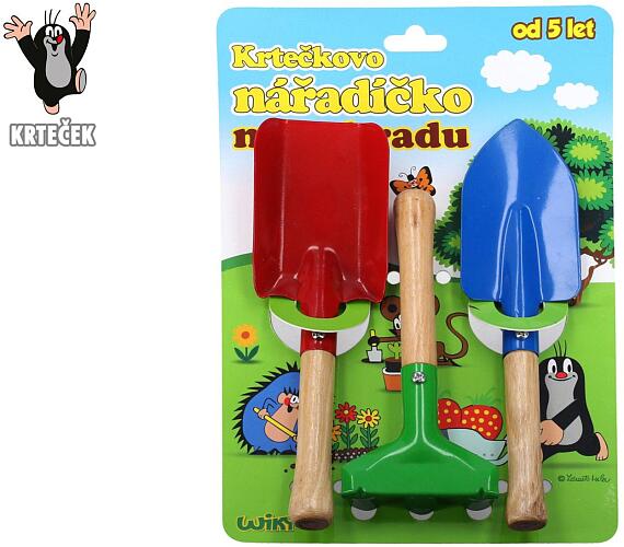 Teddies Nad zahradn Krtek kov/devo 3 ks na kart 19x28x3cm