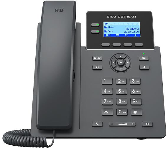 Grandstream GRP2602P/ VoIP telefon/ 2,21" podsvícený grafický display/ 4x SIP/ 2x LAN/ PoE