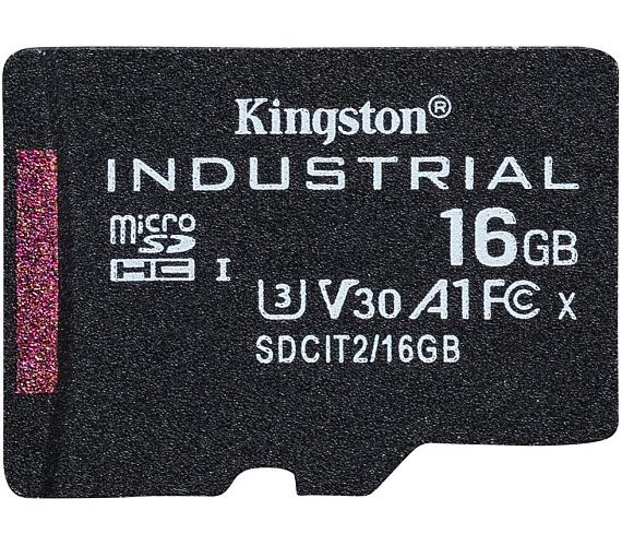 Kingston Industrial/micro SDHC / 16GB / 100MBps / UHS-I U3 / Class 10 (SDCIT2/16GBSP)