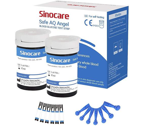 SINOCARE Set 50 ks + 50 lancet pro Safe AQ Angel