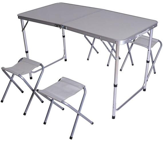 Campingový SET - stůl 120x60cm+4 stoličky Rojaplast + DOPRAVA ZDARMA