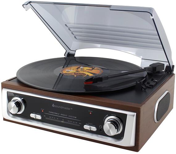 SOUNDMASTER PL196H gramofon s rádiem / FM/FM-ST Radio / Retro design