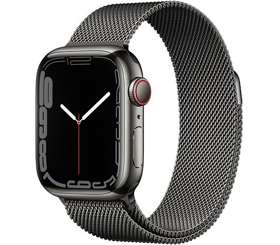 Apple Watch S7 Cell/41mm/Space Grey/Elegant Band/Silver (MKJ23HC/A)