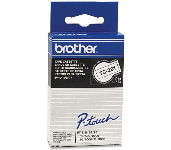 Brother TC-291 bílá / černá (9mm) (TC291)