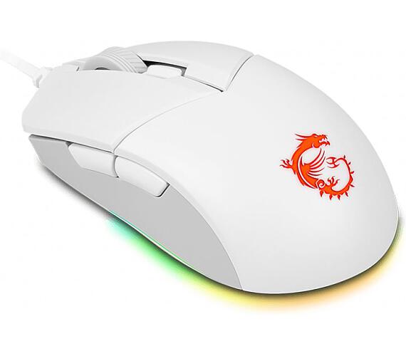 MSI herní myš CLUTCH GM11 WHITE Gaming/ 5.000 dpi/ RGB Lighting/ 6 tlačítek/ USB (S12-0401950-CLA)