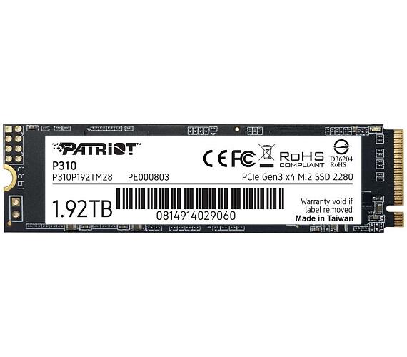 PATRIOT P310 1,92TB SSD / Interní / M.2 PCIe Gen3 x4 NVMe 1.3 / 2280 (P310P192TM28)