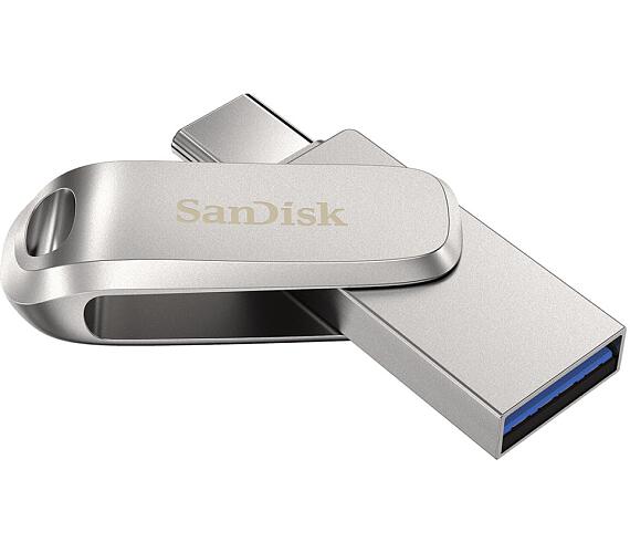 Sandisk Ultra Dual Drive Luxe USB-C 64GB / USB 3.0 Typ-C / USB 3.0 Typ-A / stříbrný (SDDDC4-064G-G46)