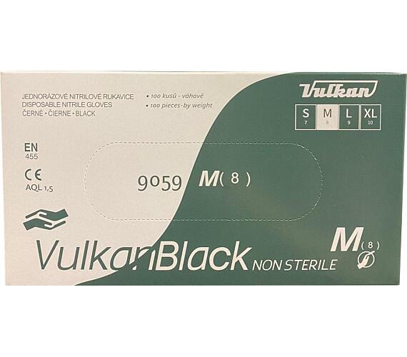 VulkanBlack černé jednorázové bezprašné nitrilové rukavice