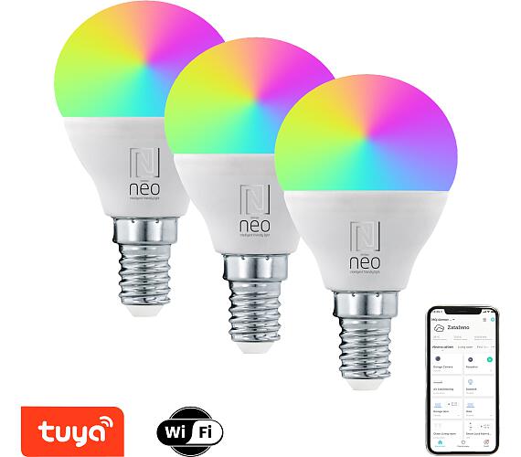 IMMAX NEO LITE Smart 3x žárovka LED E14 6W RGB+CCT barevná a bílá