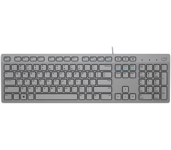 Dell klávesnice KB216/ multimediální/ německá/ GER/ DE/ USB/ drátová/ šedá (580-ADHN)