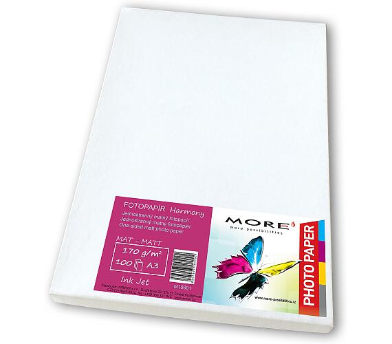 ARMOR fotopapír matný bílý kompatibilní s A3; 170g/m2; kompatibilní s ink. tisk.; 100 ks (M10601)