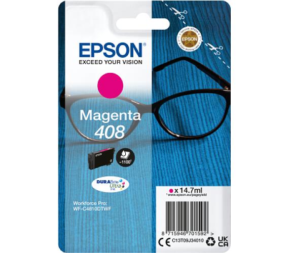 Epson EPSON Singlepack Magenta 408 DURABrite Ultra Ink (C13T09J34010)