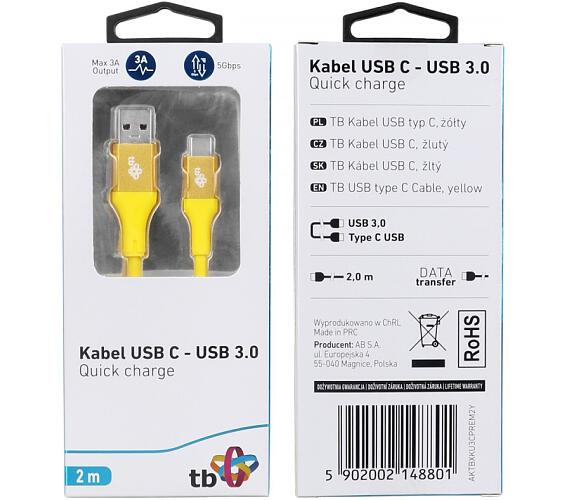 TB TOUCH TB USB 3.0/USB-C 2m premium 3A žlutý (AKTBXKU3CPREM2Y)