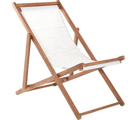 ProGarden Lehátko zahradní židle skládací akátové dřevo PORTO bílá KO-VT2200320