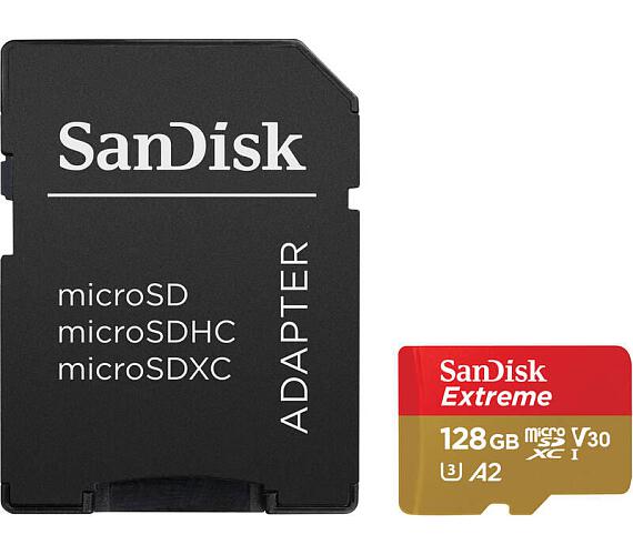 Sandisk Extreme microSDXC 128GB pro akční kamery + SD Adapter 170MB/s and 80MB/s