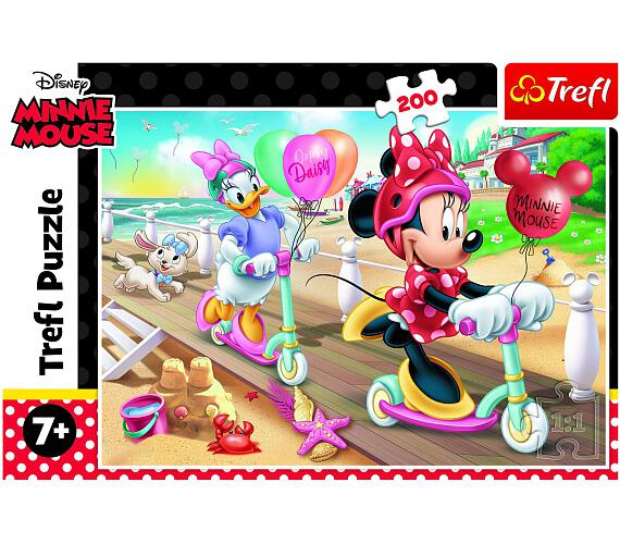 TREFL Puzzle Minnie na pláži/Disney Minnie 200 dílků 48x34cm v krabici 33x23x4cm