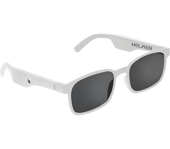 HELMER chytré brýle SG 13/ polarizační/ dotykové/ UV 400/ Bluetooth/ repro/ sluchátka/ mikrofon/ bílé (HLMSG13wh)