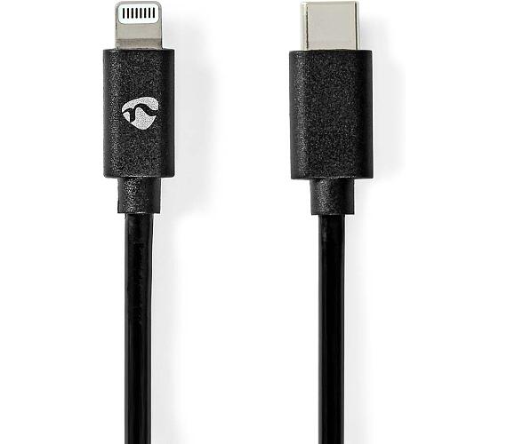 NEDIS Lightning kabel/ USB 2.0/ Apple Lightning 8pinový/ USB-C zástrčka/ kulatý/ černý/ 2m (CCGP39650BK20)