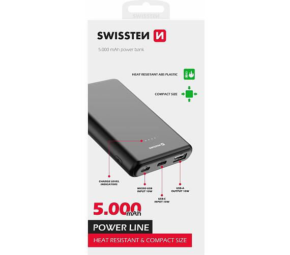 Swissten POWER LINE POWER BANK 5000 mAh 10W BLACK
