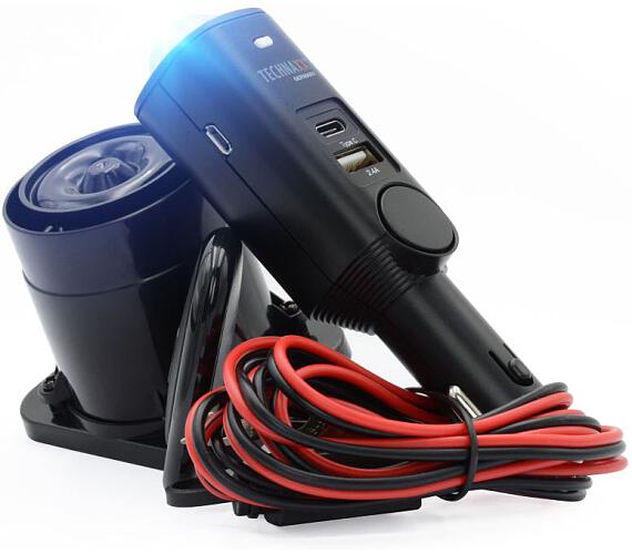 Technaxx AUTOalarm s detekcí pohybu + dálkové ovládání a nabíječka do auta 2x USB