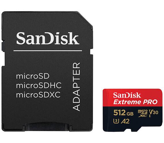 Sandisk Extreme PRO microSDXC 512GB 190MB/s + adaptér (SDSQXCD-512G-GN6MA)