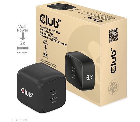Club 3D Club3D cestovní nabíječka PPS 45W GAN technologie