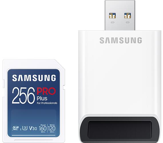 Samsung PRO Plus / SDXC / 256GB / 160MBps / UHS-I U3 / Class 10/+ Adaptér (MB-SD256KB/WW)