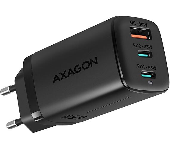 Axagon síťová nabíječka / ACU-DPQ65 / USB-A / 2x USB-C / PD3.0/QC4+/PPS/Apple