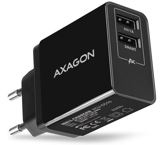 Axagon síťová nabíječka 16W / ACU-DS16 / 2x USB-A / 5V/2.2A + 5V/1A