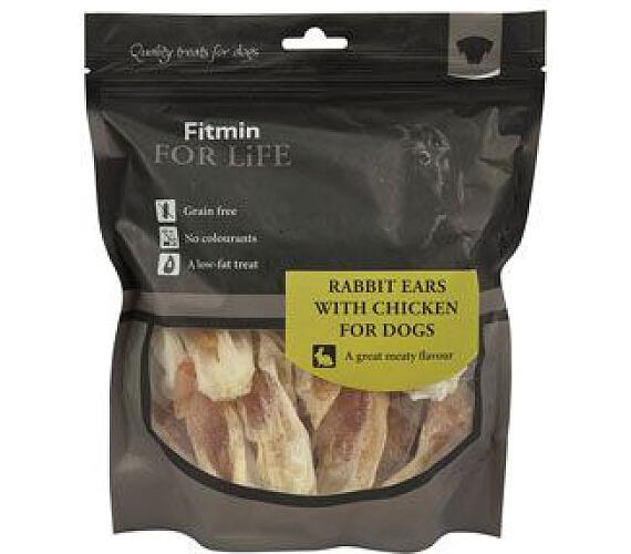 FITMIN Pochoutka FFL dog treat rabbit ears with chicken 400g