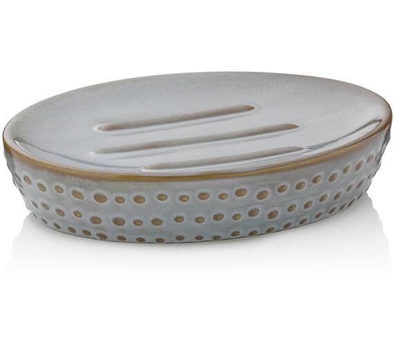 Kela Miska na mýdlo Dots keramika šedohnědá KL-23600