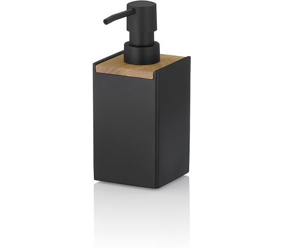 Kela Dávkovač mýdla Cube polyresin černá 300 ml KL-23689