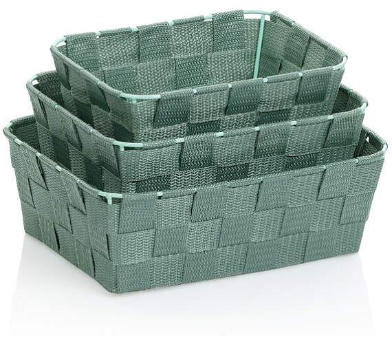 Kela Sada košíků Alvaro plast vláknová páska limetková zelená 3 kusy KL-24518