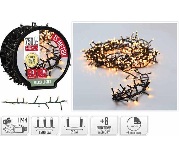 Homestyling Vánoční světelný řetěz teplá bílá 750 LED / 15 m KO-AX8521120