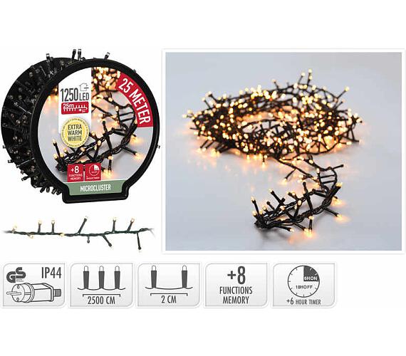Homestyling Vánoční světelný řetěz teplá bílá 1250 LED / 25 m KO-AX8521140