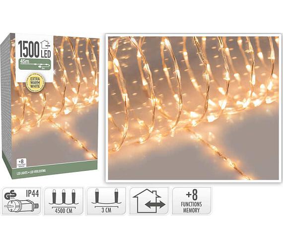 Homestyling Vánoční světelný řetěz teplá bílá 1500 LED / 45 m KO-AX9621700
