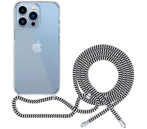 Epico transparentní kryt se šňůrkou pro iPhone 13 - černo-bílá