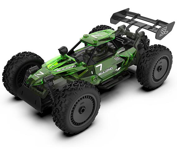 Teddies Auto RC buggy plast 22cm stavebnice 24MHz na baterie zelené v krabici 34x25x7cm
