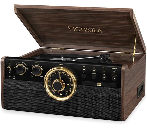 Victrola VTA-270B Gramofon hnědý + DOPRAVA ZDARMA