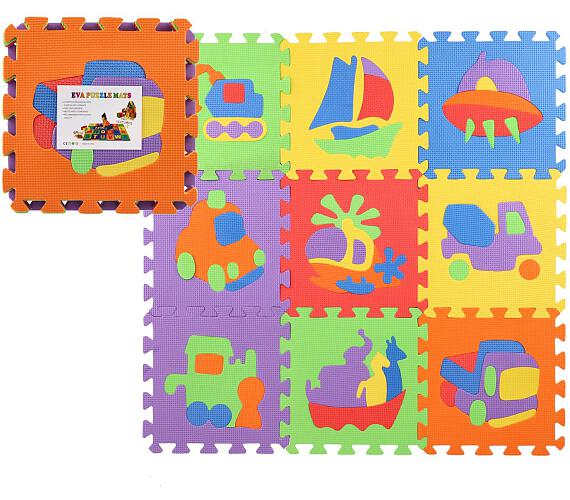 Teddies Pěnové puzzle Dopravní prostředky 29x29x1cm 10ks ve fólii