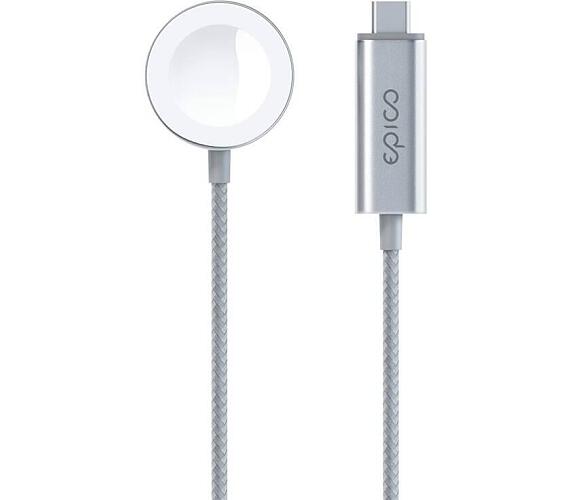 Epico Apple Watch rychlonabíjecí kabel USB-C - stříbrný + DOPRAVA ZDARMA