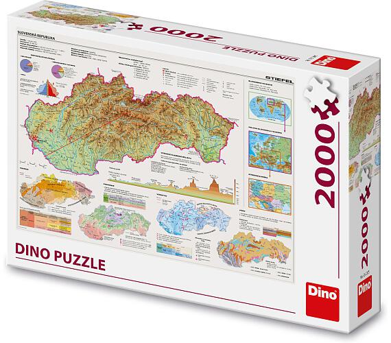 Dino Puzzle Mapa Slovenska 97x69cm 2000 dílků v krabici 32x23x7cm