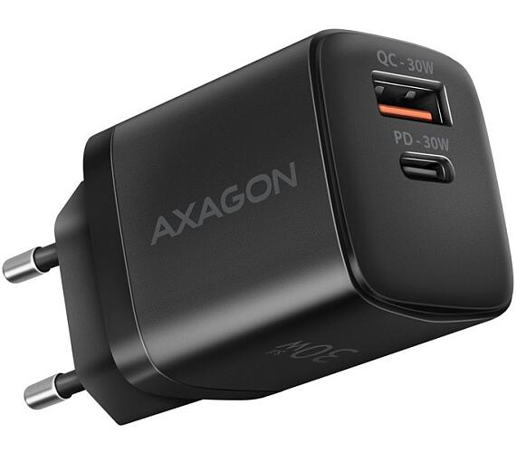 Axagon nabíječka do sítě / ACU-PQ30 / 1x USB-C / 1x USB-A / PD3.0 / QC4 / PPS / AFC / Apple / 30W